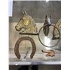 Image 2 : METAL HORSE BOOKENDS,  RING HOLDER ETC, BRASS ITEMS