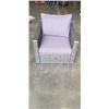 Image 1 : BRAND NEW PATIO FLARE WHITNEY ARM CHAIR, MULTI GREY WITH DARK GREY CUSHION, RETAIL $648, NEW IN BOX