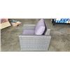 Image 2 : BRAND NEW PATIO FLARE WHITNEY ARM CHAIR, MULTI GREY WITH DARK GREY CUSHION, RETAIL $648, NEW IN BOX