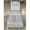 Image 2 : BRAND NEW PATIO FLARE 'LAURA' GREY SUN LOUNGER, WITH CUSHION AND NECK PILLOW, ADJUSTABLE, RETAIL $48