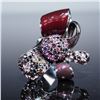 Image 1 : Swarovski Crystal Garnet Amethyst Flower Ring