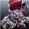 Image 2 : Swarovski Crystal Garnet Amethyst Flower Ring