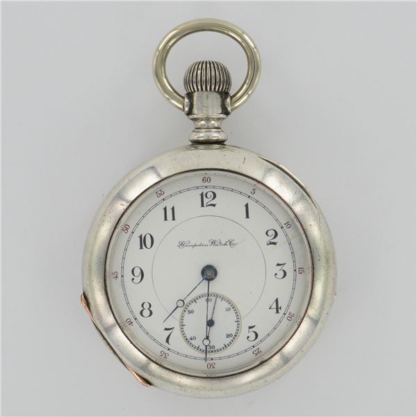 Hampden Watch Co. 18S Coin Silver LS Pocket Watch, Fahys Monarch Case