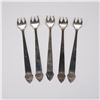 Image 2 : 5pc Oneida Sterling Silver Cocktail Forks, King Cedric