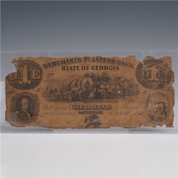 1886 $1 Merchants and Planters Bank of Georgia  Banknote