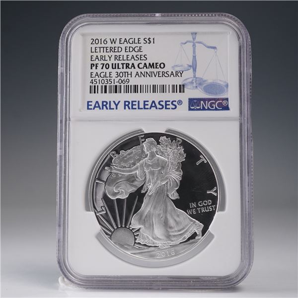 2016-W US 1oz Silver Eagle NGC PF70 UCAM Lettered Edge