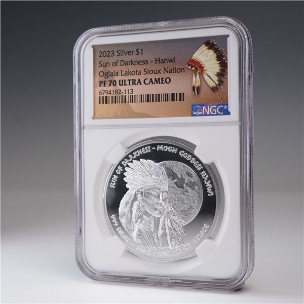 2023 Oglala Lakota Sioux Nation Dollar Coin NGC Graded PF 7 Ultra Cameo