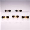 Image 1 : 5 Pairs Bracetac Gold and Silver Tone Cufflinks with Black Enamel