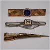 Image 2 : 7pc Vintage Men's Tie Clips - Watch, Monogram, Rifle & Enamel Design