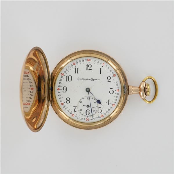 Burlington Watch Co. Montgomery Dial 12S Gold Filled HC Pocket Watch
