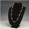 Image 1 : Carnelian, Garnet, and Pearl Beaded Necklace with Gold Tone Accents
