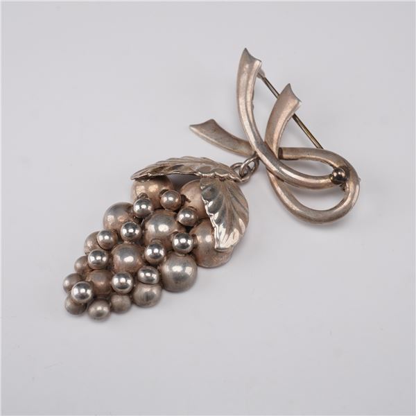 Denmark Sterling Silver Grapevine Brooch