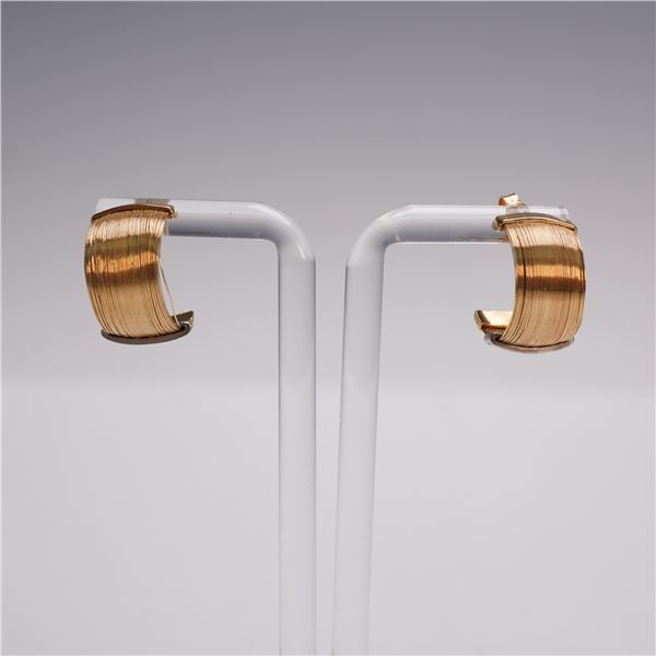 14K Yellow Gold Earrings with Diamond Accents 5.9 Grams