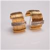 Image 4 : 14K Yellow Gold Earrings with Diamond Accents 5.9 Grams