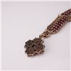 Image 3 : Sterling 900 Garnet Bracelet with Pendant