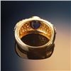 Image 3 : 14K Gold Ring with 2.25CT Sapphire & 1.25CTW Lab Diamonds