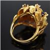 Image 3 : 18K Gold Leaf Motif Ring with Sapphire and Diamond Accents