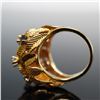 Image 5 : 18K Gold Leaf Motif Ring with Sapphire and Diamond Accents