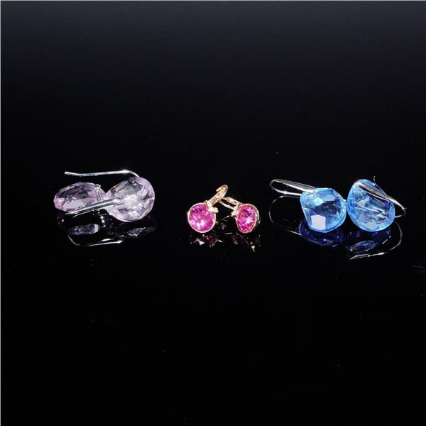 3pc Swarovski Crystal Galet and Bella V Earrings