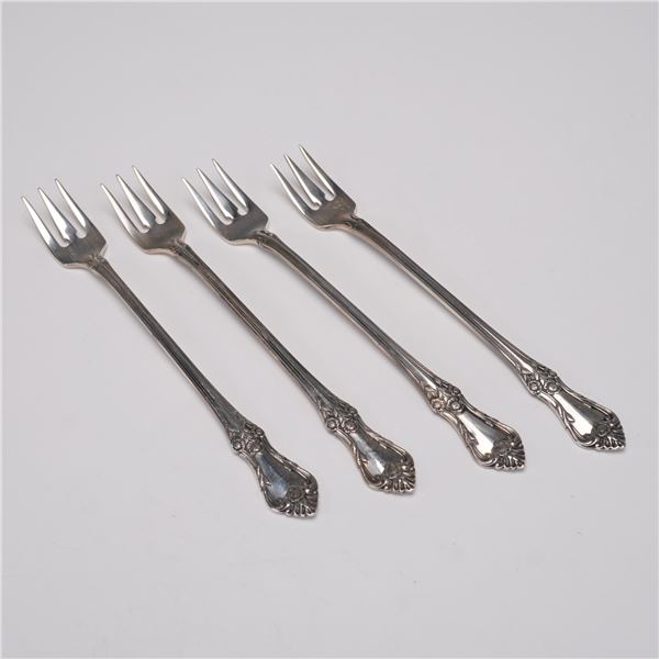4pc Oneida Sterling Silver Cocktail Forks, Afterglow