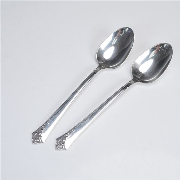 2pc Oneida Heirloom Sterling Silver Damask Rose Teaspoons