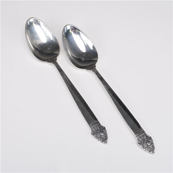 2pc Oneida King Cedric Sterling Silver Teaspoons