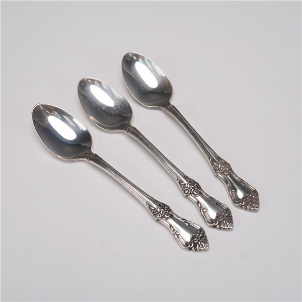 3pc Oneida Sterling Silver Demitasse Spoons, Afterglow
