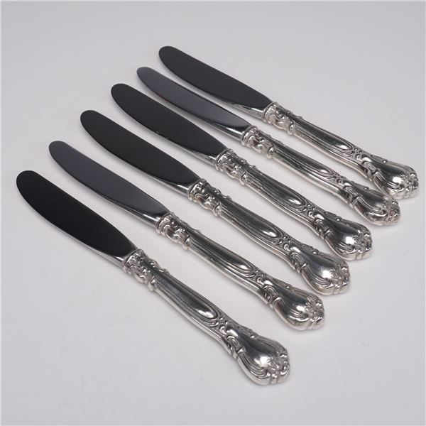 6pc Gorham Sterling Handle Butter Spreaders in Chantilly Pattern