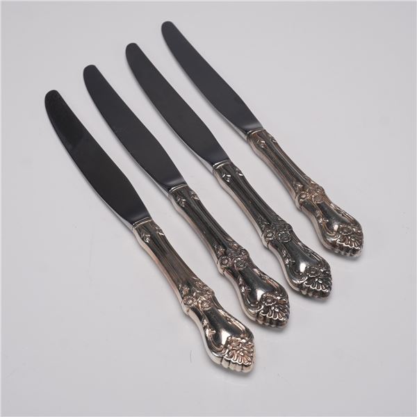 4pc Oneida Sterling Silver Modern Hollow Knives, Afterglow