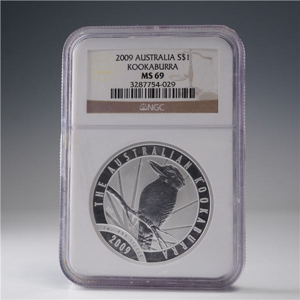 2009 1 AU$ Elizabeth II - Kookaburra Silver Coin NGC Graded MS 69