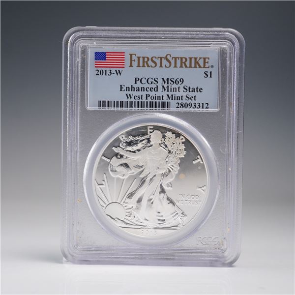 2013-W American Silver Eagle Type 1 Dollar First Strike PCGS Graded MS 69