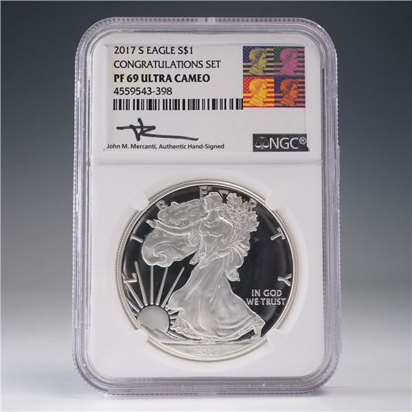 2017-S US 1oz Silver Eagle NGC PF69 UCAM Congrats Set