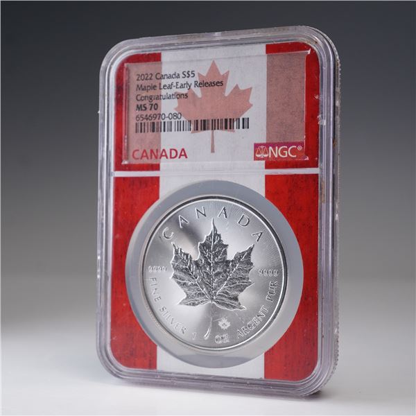 2022 Canada "Congratulations" Silver Five Dollar Coin NGC Graded MS 70