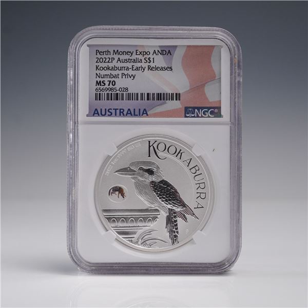 2022P Australia Silver  One Dollar Commemorative Coin NGC Graded MS 70
