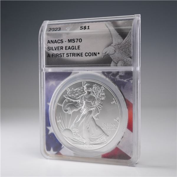 2023 American Silver Eagle Type 2 Dollar ANACS Graded MS 70