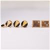 5 pc Set of Swank Cufflinks, Modernist Button Covers & Tie Pin