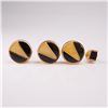 Image 3 : 5 pc Set of Swank Cufflinks, Modernist Button Covers & Tie Pin