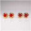 Image 1 : 2 Sets Italian Gold Tone and Red Button Covers