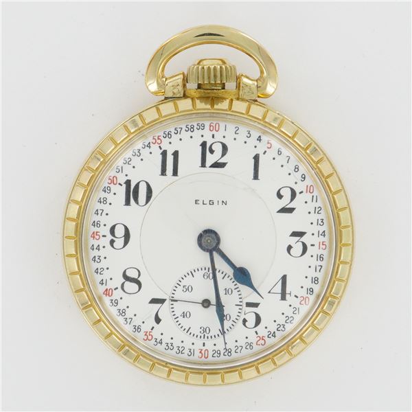 Elgin National Watch Co. Montgomery Dial 10k Rolled Gold Plate Pocket Watch