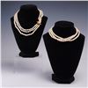 Image 1 : 2pc Faux Pearl Multi-Strand Necklaces with Gold Tone Accents