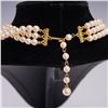 Image 5 : 2pc Faux Pearl Multi-Strand Necklaces with Gold Tone Accents
