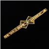 Image 2 : Gold and Emerald Bar Pin 18kt