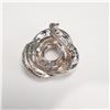 Image 2 : Silver Tone Interlocking Loop Rhinestone Brooch