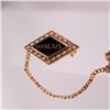 Image 2 : Vintage 10K Gold Manlius School Pin with Seed Pearls & Chain Connector