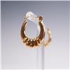 Image 2 : Vintage Ribbed Design 14K Yellow Gold Hoop Earrings