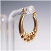 Image 3 : Vintage Ribbed Design 14K Yellow Gold Hoop Earrings
