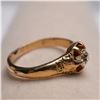 Image 4 : Antique 16K Gold Solitaire Ring with Diamond and Engraved Band