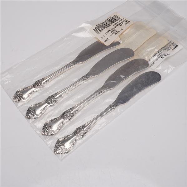 4pc Oneida  Sterling Silver  Sterling Silver Flat Handle Butter Spreader, A