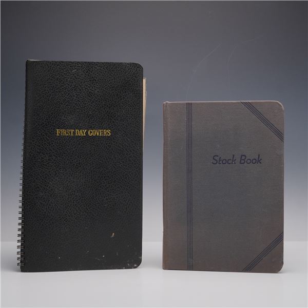 2pc Collection of First Day Cover Album and International Stamp Stock Book