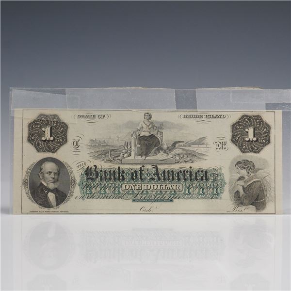 1860 $1 State of Rhode Island Bank of American Banknote